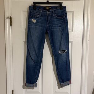 Lucky Brand Blue Distressed Boyfriend Jeans